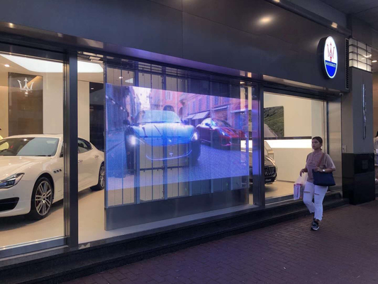 Бортовой освещая прозрачный экран СИД P3.91-7.8 с высокой яркостью видит через приведенный для стеклянного входа